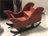 Wooden Sleigh Decoration, 24 Inches Long