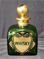 Continental green glass whisky decanter