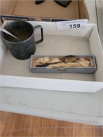 Antique Silver Plate Baby Cup and Spoon Marked