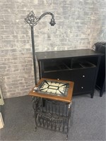 Stained glass window table floor lamp