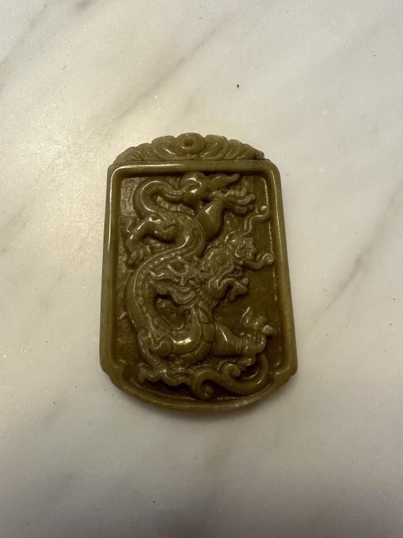 CHINESE CARVED DRAGON PENDANT