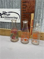 (3) QUART MILK BOTTLES