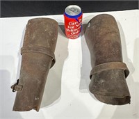 Old Leather Shin Guards