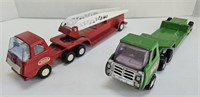 (B) Buddy L Flatbed Truck and Trailer 11" and