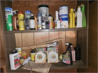 2 Shelves of Chemicals (basement hallway)