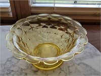 Vintage Yellow Amber Glass Bowl