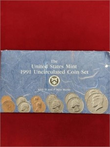 1991 US Mint Uncirculated Coins w/P&D Marks