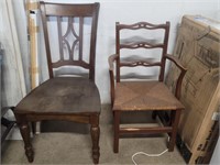 Two Wood Dining Chairs