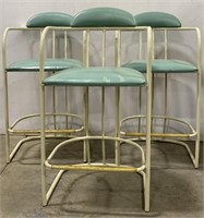 (AN) Vintage Tall upholstered Bar Chairs.
