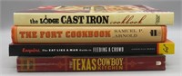 Cookbooks (4) Cast Iron, The Fort, Texas & More