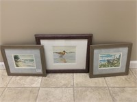 3 Seashore Framed Art Paintings