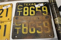 1952 FRONT/BACK TEXAS LICENSE PLATES
