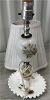 PAINTED MILK GLASS LAMP