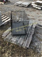 (2) FOLDING WIRE PET CAGES