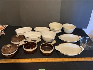 Lot of serving dishes & bowls