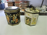 Pair oriental Tea tins