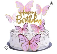 Butterfly happy birthday Cake Topper, Happy