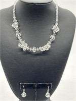 16 in Crystal Necklace and Earrings