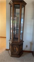 3 sided curio cabinet