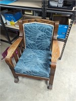 Green Blue Antique Wood Chair
