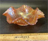 CARNIVAL GLASS-FLUTED EDGE DISH