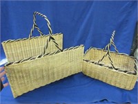 2 nice wicker & wrought iron trim baskets