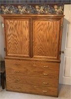 4 Drawer Wood Armoire w/ Contents
