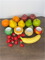 Partylite Fruit Candle Holders & Vintage Fruit for