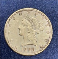 1905 Liberty Head Variety 2 $10 Gold Coin