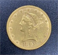 1893 Liberty Head Variety 2 $10 Gold Coin