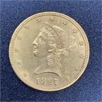 1897 Liberty Head Variety 2 $10 Gold Coin