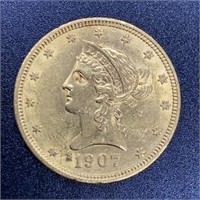 1907 Liberty Head Variety 2 $10 Gold Coin