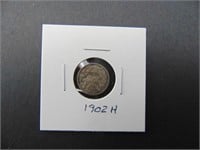 1902 H  Canadian Five Cent Coin