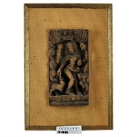 Carved Indian Art Mounted on a Frame