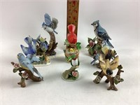 Ceramic bird figurines (8)