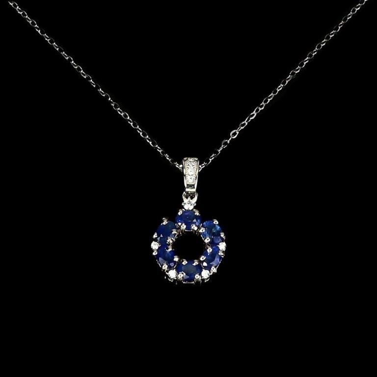 Natural Royal Blue Sapphire Necklace