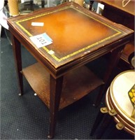 Leather Top Mahogany Lamp Table