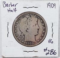 1909  Barber Half Dollar   VG