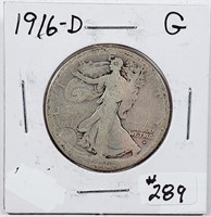 1916-D  Walking Liberty Half Dollar   G