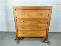 Vintage Solid Wood Four Drawer Chest