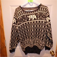 VINTAGE HANDMADE WOOL SWEATER (NORWAY) MED