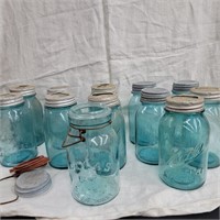 12 Vintage canning jars, 1 Atlas E-Z Seal, 11