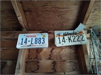New York, Nebraska License plates on east wall
