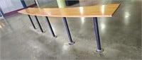 Large wood topped bar height table