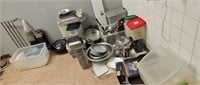 Pile of misc Sumo restaurant equipment