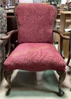 Upholstered Arm Chair with wooden legs and arm