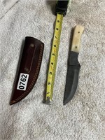 Beautiful Damascus blade knife &  sheath 762