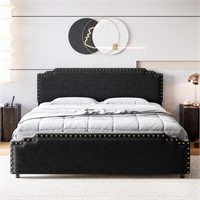 IDEALHOUSE King Upholstered Platform Bed Frame