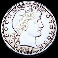1915 Barber Silver Quarter ABOUT UNCIRCULATED
