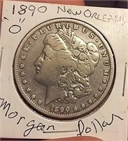 1890 O New Orleans US Morgan silver dollar